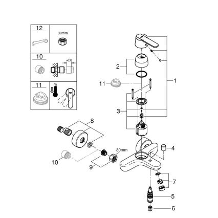 GROHE 32887000 - Miscelatore per vasca GET DN 15, cromo lucido