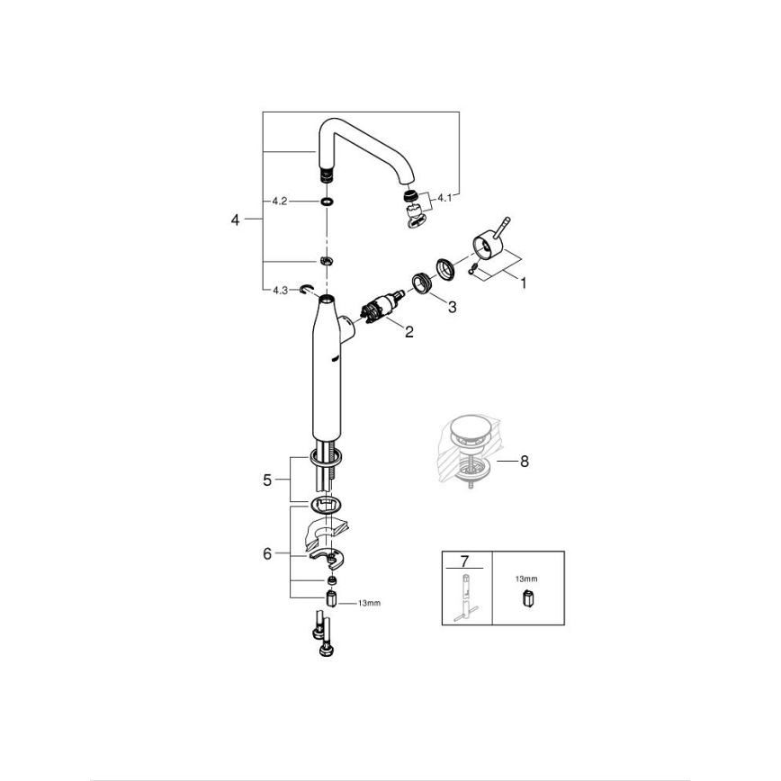 GROHE 32901DL1 - Miscelatore per lavabo ESSENCE, taglia XL, finitura bronzo