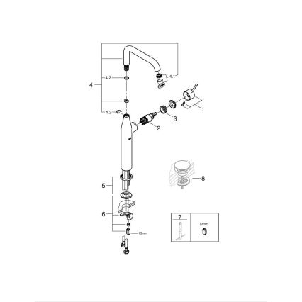 GROHE 32901GN1 - Miscelatore per lavabo ESSENCE XL, finitura oro