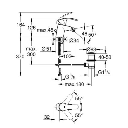 GROHE 32929002 - Miscelatore per bidet EUROSMART, misura S, finitura cromo lucido