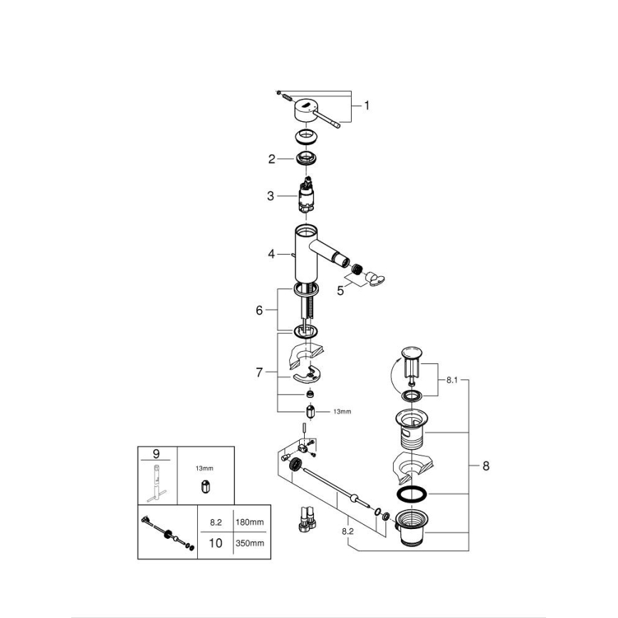 GROHE 32935DL1 - Miscelatore per bidet ESSENCE misura S bronzo