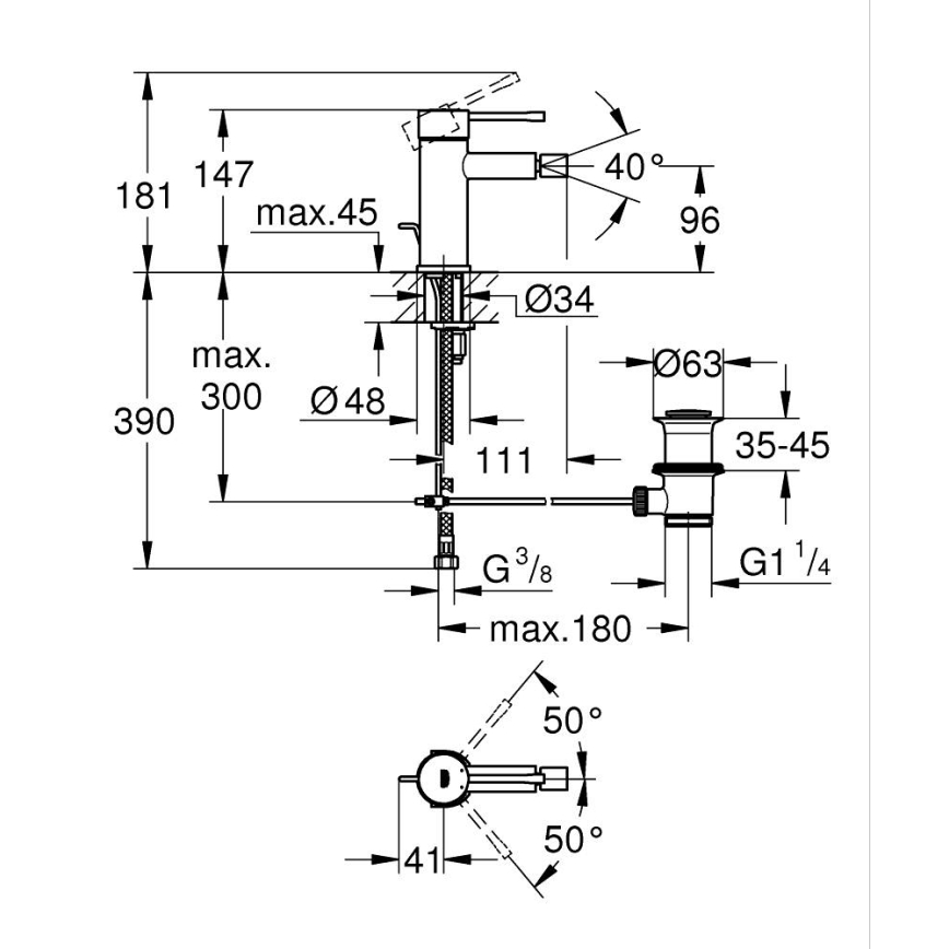 GROHE 32935GN1 - Miscelatore per bidet ESSENCE DN 15, taglia S, finitura oro