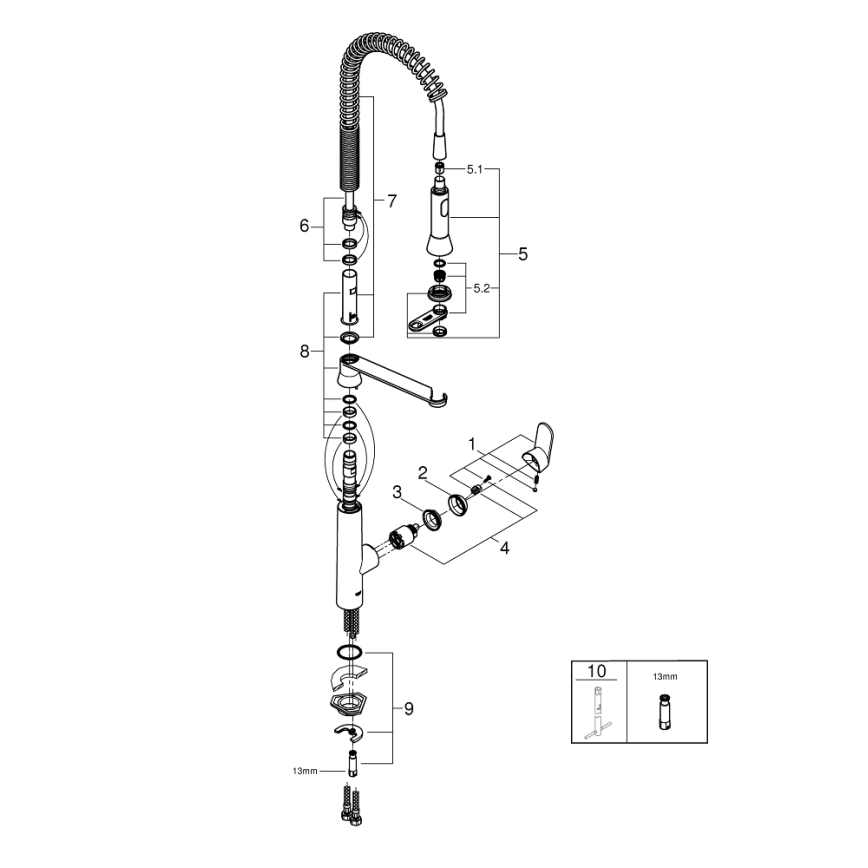 GROHE 32950000 - Miscelatore da cucina K7, cromo lucido