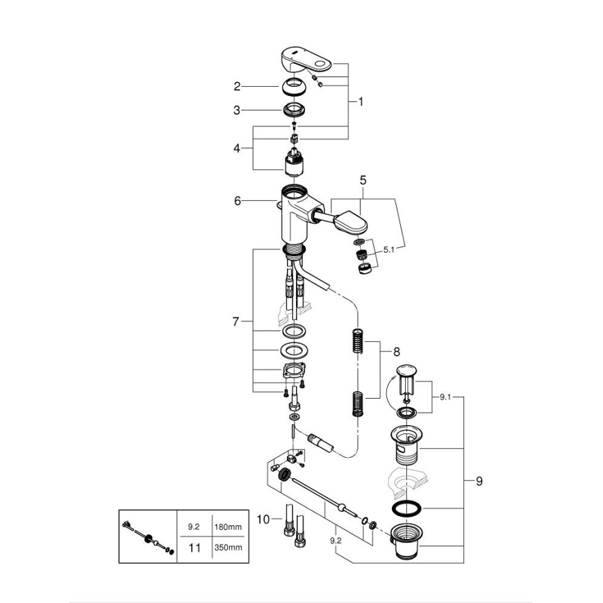 GROHE 33155002 - Miscelatore per lavabo EUROPLUS DN 15 cromo lucido