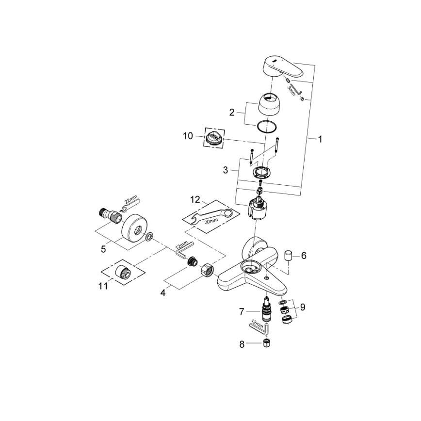 GROHE 33390002 - Miscelatore per vasca EURODISC COSMOPOLITAN DN 15 cromo lucido