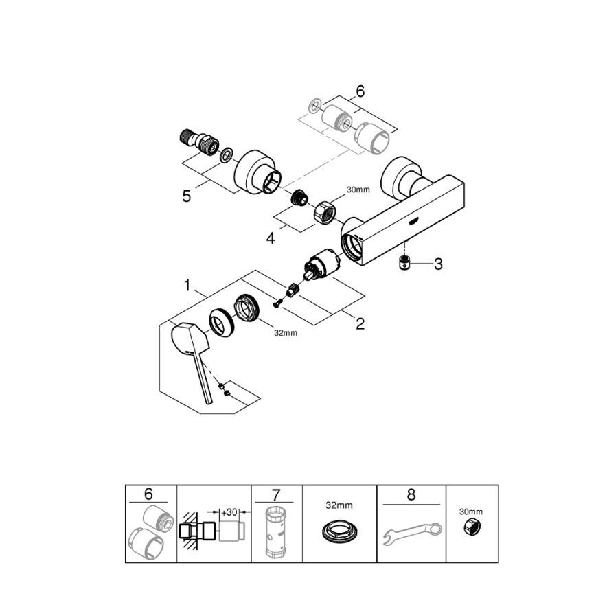 GROHE 33577003 - Miscelatore doccia PLUS DN 15, cromo lucido