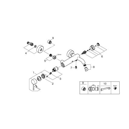 GROHE 33624DL1 - Miscelatore per vasca ESSENCE 193 mm, finitura bronzata