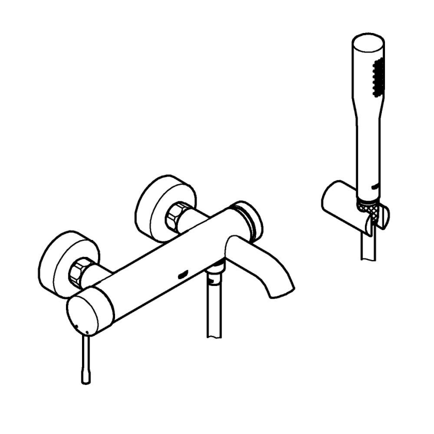 GROHE 33628001 - Set per vasca con miscelatore ESSENCE DN 15, cromo lucido