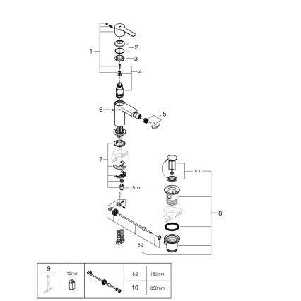 GROHE 33848001 - Miscelatore per bidet LINEARE DN 15, cromato lucido