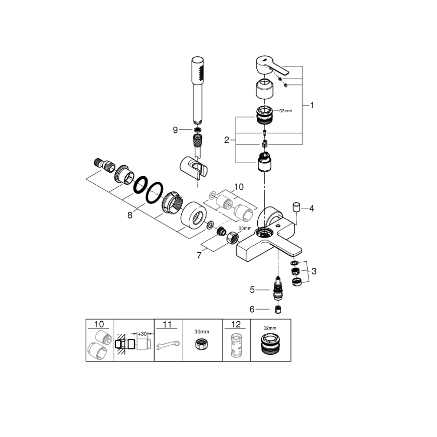 GROHE 33850001 - Miscelatore per vasca LINEARE DN 15 cromo lucido