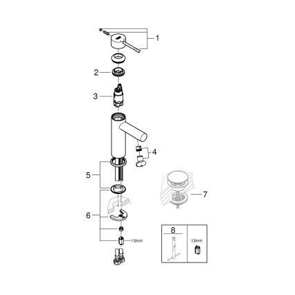 GROHE 34294001 - Miscelatore per lavabo ESSENCE DN 15 finitura cromo lucido
