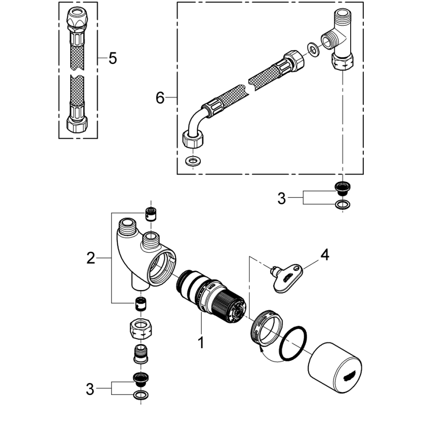 GROHE 34487000 - Protezione termostatica anti-scottatura GROHTHERM MICRO cromo