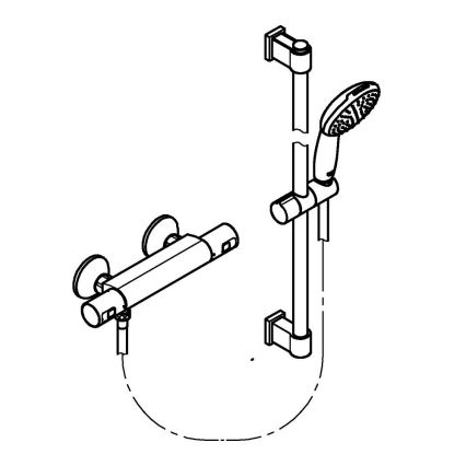 GROHE 345972431 -Miscelatore doccia termostatico PRECISION START 12” 60 cm nero
