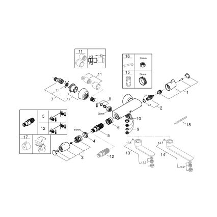 GROHE 34666000 - Miscelatore termostatico medico DN 15 cromo lucido