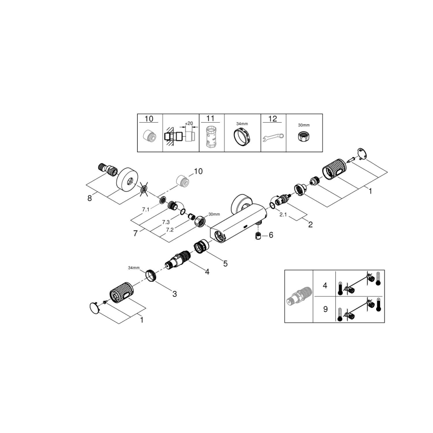 GROHE 34790000 - Miscelatore termostatico per doccia PRECISION FEEL DN 15 cromato