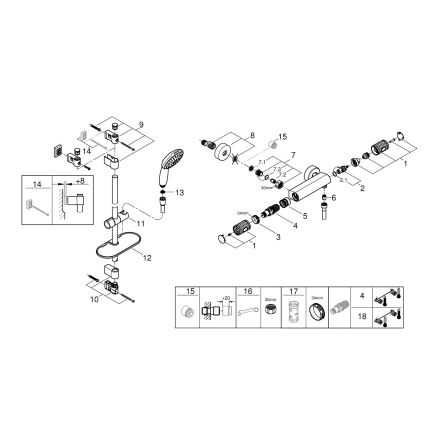 GROHE 34791001 - Set doccia termostatico PRECISION FEEL 600 mm cromato