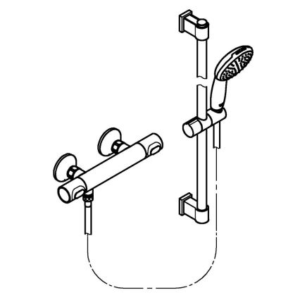 GROHE 34800001 - Miscelatore termostatico per doccia PRECISION FLOW 600 mm cromato