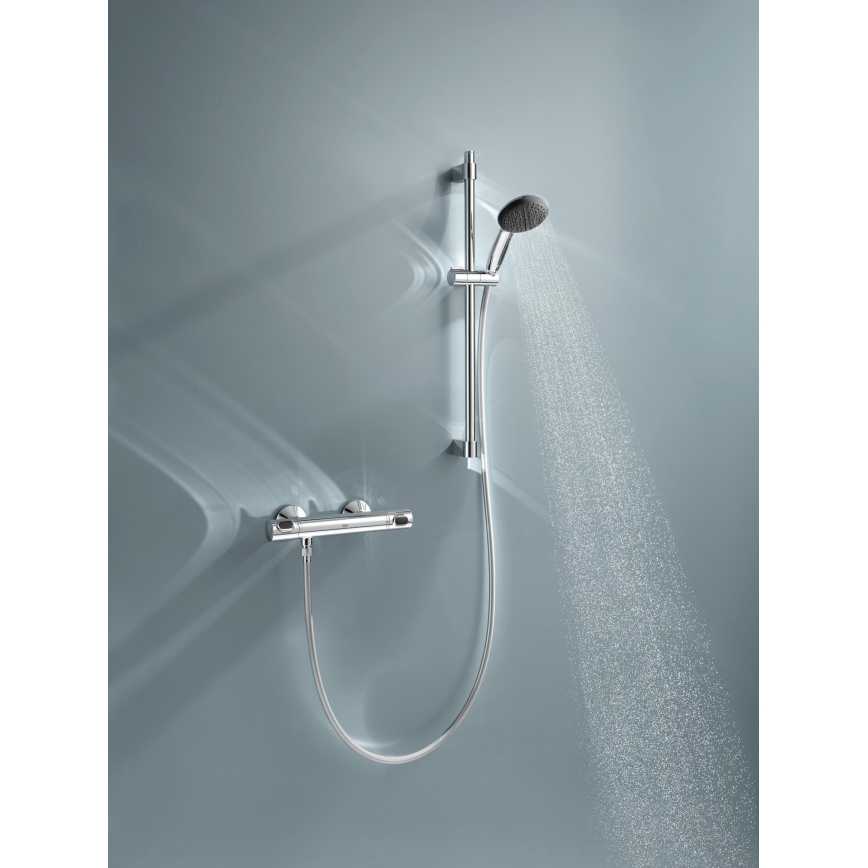 GROHE 34800001 - Set doccia con miscelatore termostatico PRECISION FLOW 600 mm, finitura cromo lucido