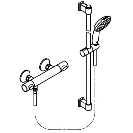 GROHE 34805001 - Set doccia con miscelatore termostatico PRECISION FLOW DN 15, finitura cromo lucido