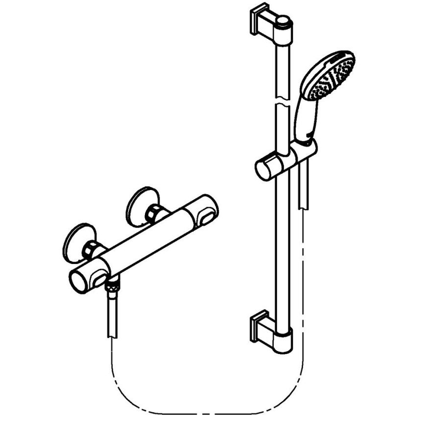 GROHE 34805001 - Set doccia con miscelatore termostatico PRECISION FLOW DN 15, finitura cromo lucido