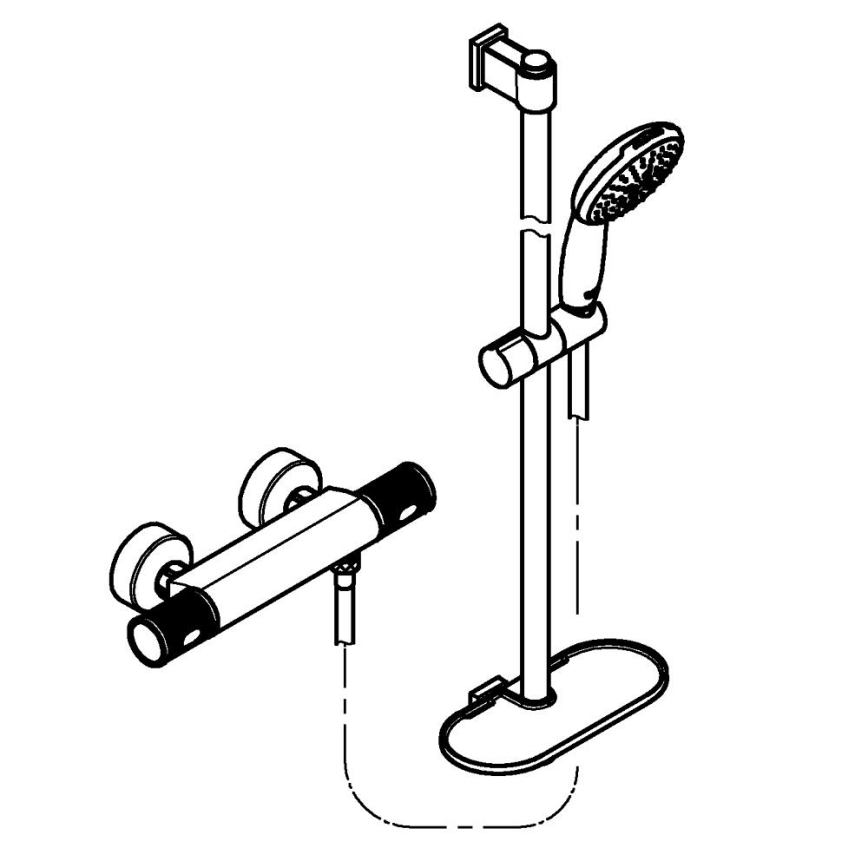 GROHE 34853001 - Set doccia con miscelatore termostatico PRECISION FEEL+ 90 cm cromo lucido