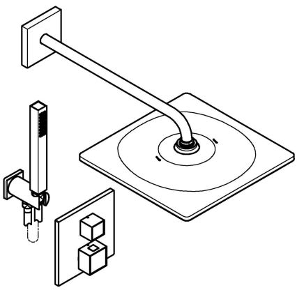 GROHE 34879000 - Sistema doccia da incasso PRECISION CUBE 310 × 310 mm cromo