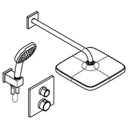 GROHE 348822430 - Set doccia PRECISION 250 × 250 mm nero