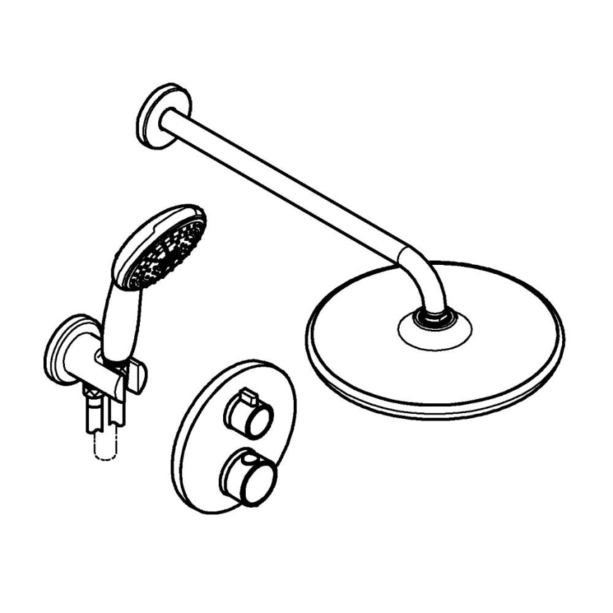 GROHE 348832430 - Set doccia VITALIO START 250 mm nero