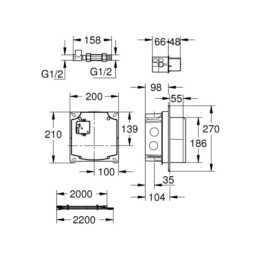 GROHE 36264001 - Sistema per installazione ad incasso ESSENSE E, finitura cromo lucido