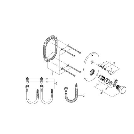 GROHE 36321000 - Miscelatore doccia a chiusura automatica EUROSMART COSMOPOLITAN T cromo
