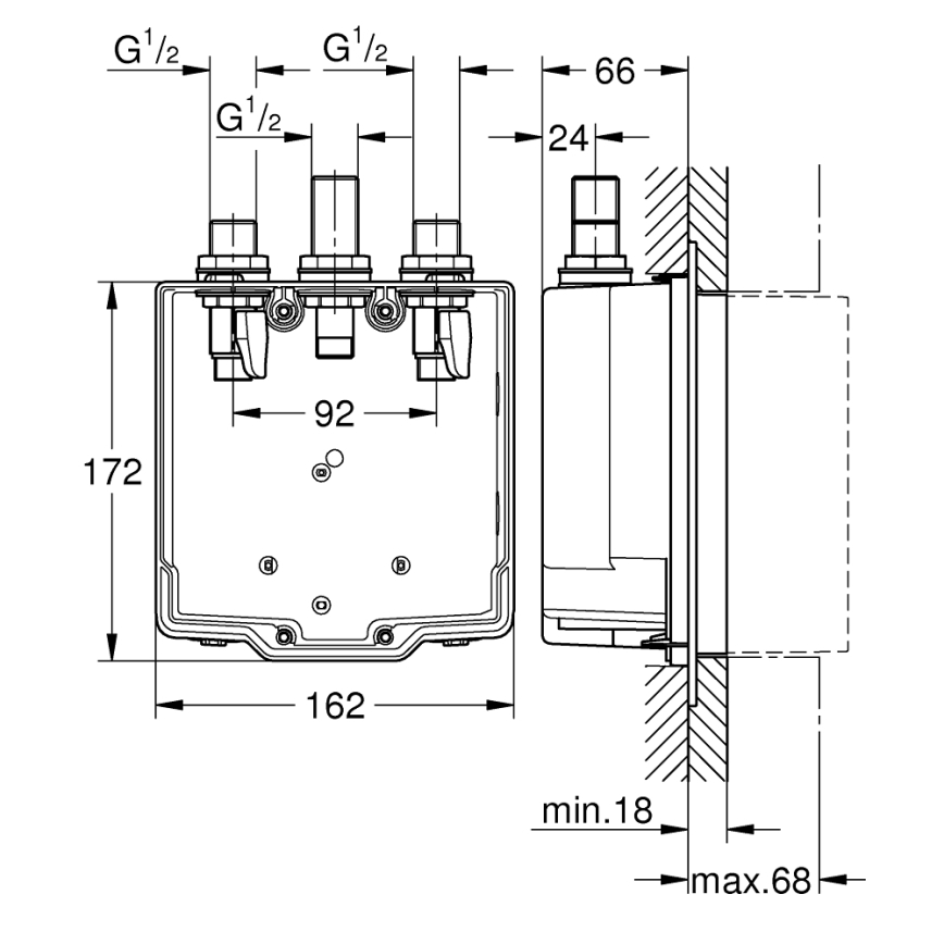 Grohe 36322001 - Corpo incasso per miscelatore EUROSMART COSMOPOLITAN T