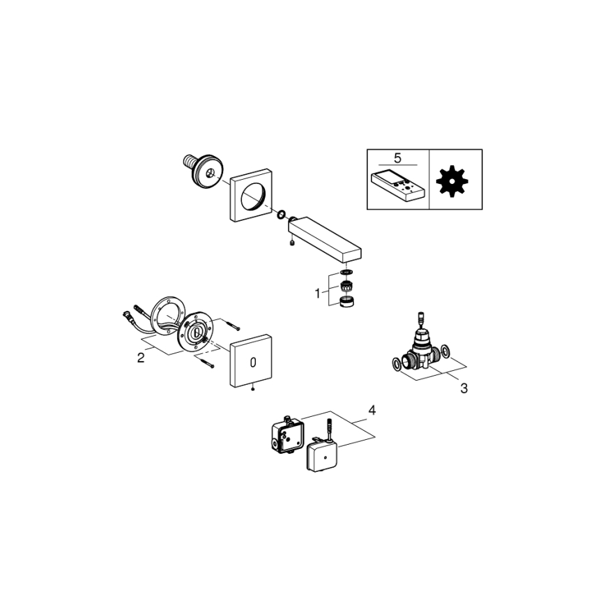 GROHE 36442000 - Miscelatore elettronico con sensore a infrarossi EUROCUBE E cromo lucido