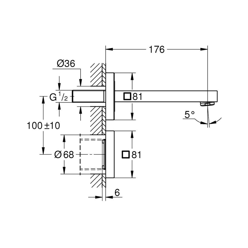 GROHE 36442000 - Miscelatore elettronico con sensore a infrarossi EUROCUBE E cromo lucido