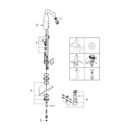 GROHE 36446000 - Miscelatore elettronico a infrarossi ESSENCE E, cromo lucido