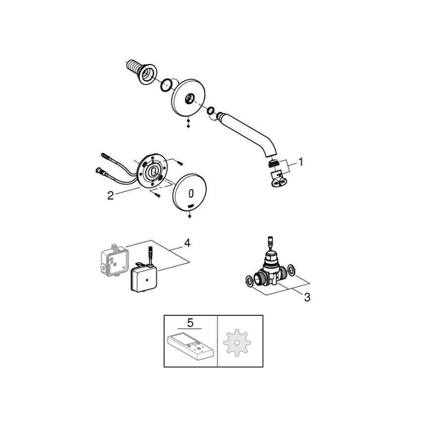 GROHE 36447000 - Miscelatore elettronico con sensore a infrarossi ESSENCE E 182 mm, cromo lucido