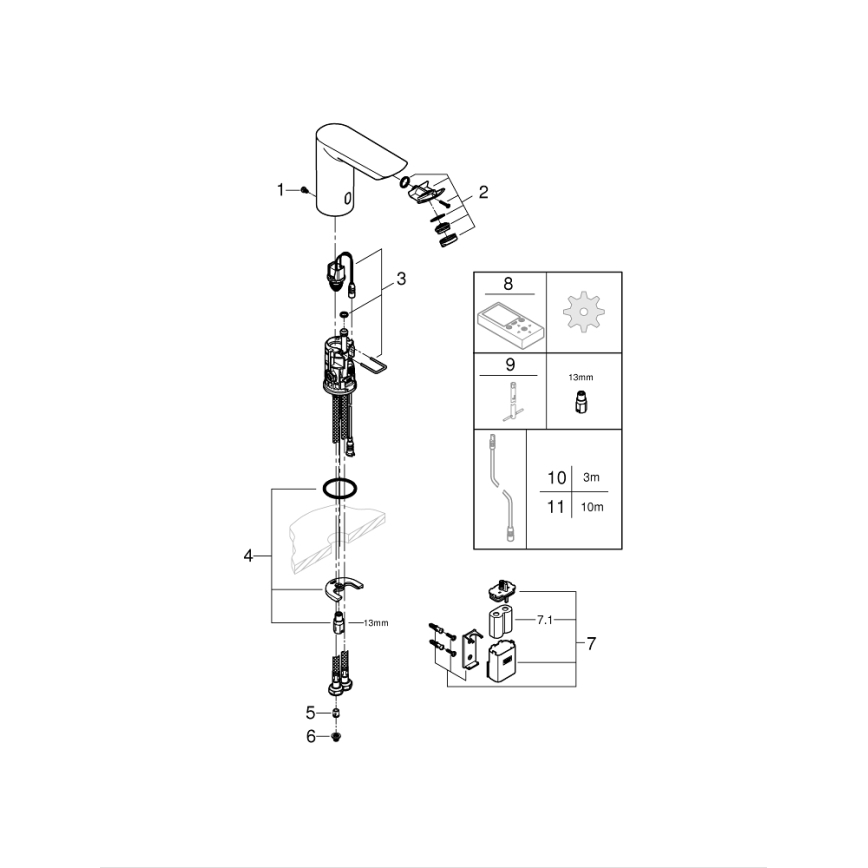 GROHE 36452000 - Rubinetto elettronico per lavabo ad infrarossi BAU COSMOPOLITAN E cromo