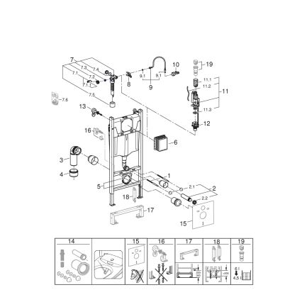GROHE 36497000 - Modulo per WC SOLIDO 1,13 m bianco