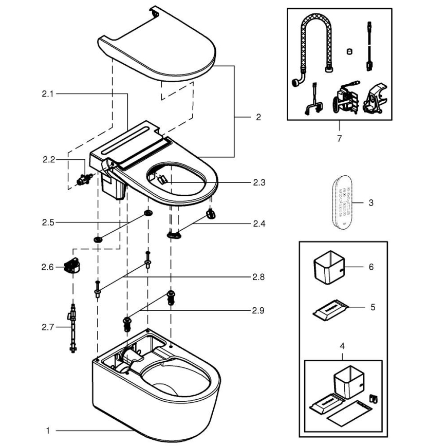 GROHE 36507SH0 - WC con doccia SENSIA 600 × 387 × 403 mm ceramica/bianco