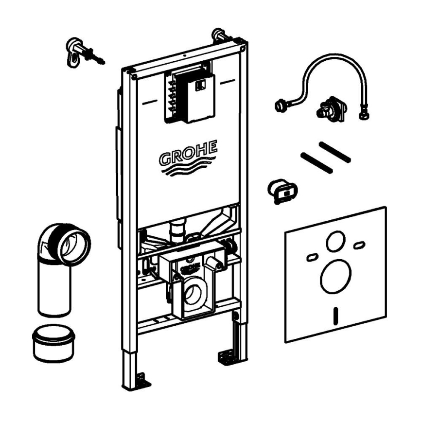 GROHE 36509SH0 - Kit 4 in 1 RAPID SLX 1,13 m in acciaio inossidabile
