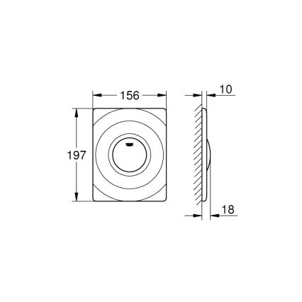 GROHE 37063000 - Pulsante di azionamento SURF 156 × 197 mm, cromo lucido