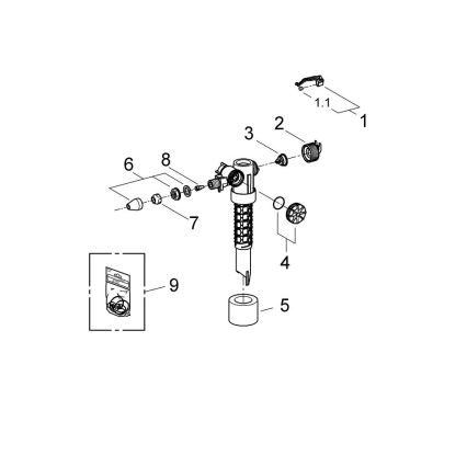 GROHE 37095000 - Valvola di riempimento 38” cromato lucido