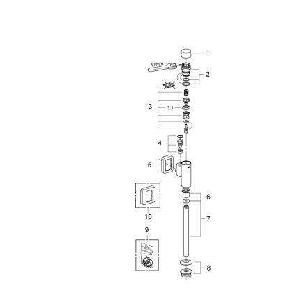GROHE 37339000 - Valvola di scarico per orinatoio RONDO 12” cromo lucido