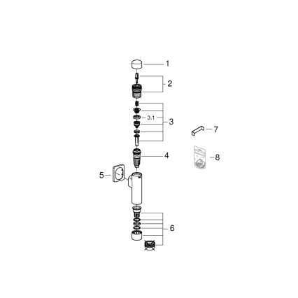 GROHE 37349000 - Valvola di scarico a pressione RONDO A.S. 3” cromato lucido
