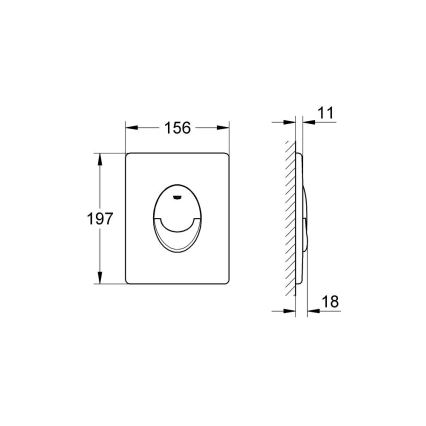 GROHE 38505000 - Pulsante di scarico SKATE AIR 156 × 197 mm cromo lucido