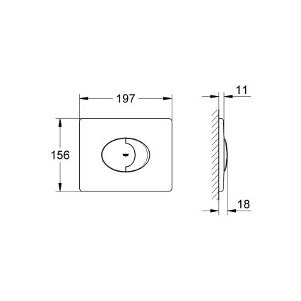 GROHE 38506000 - Pulsante di scarico SKATE AIR 156 × 197 mm cromo lucido