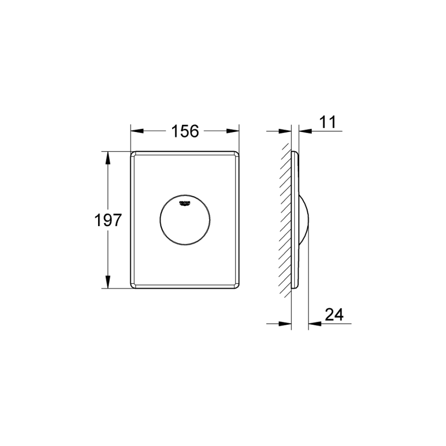 GROHE 38573SH0 - Pulsante di scarico SKATE 156 × 197 mm bianco