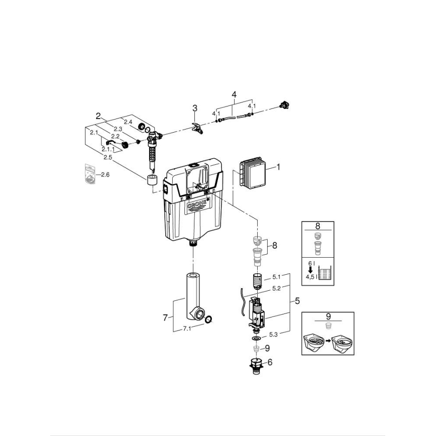 GROHE 38661000 - Cassetta di risciacquo GD 2