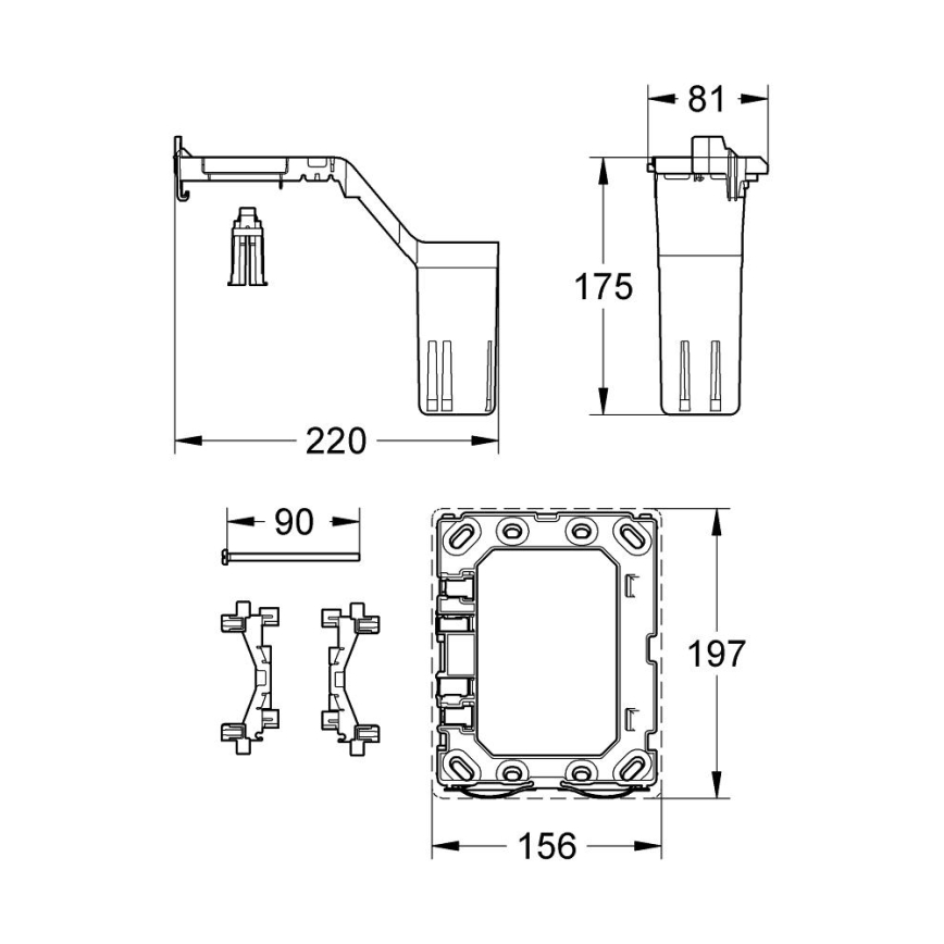 GROHE 38796000 - Kit di conversione FRESH 156 × 197 mm