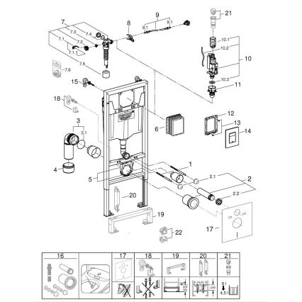 GROHE 38811KF0 - Set 3 in 1 per WC SOLIDO 1,13 m nero