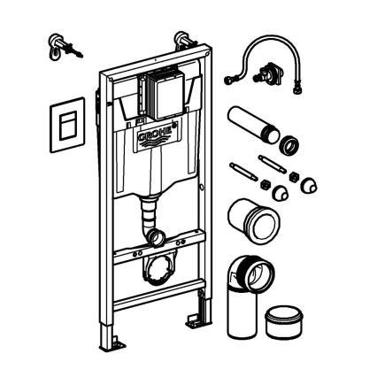 GROHE 38811KF0 - Set 3 in 1 per WC SOLIDO 1,13 m nero